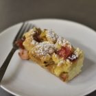 A slice of cake on a plate.